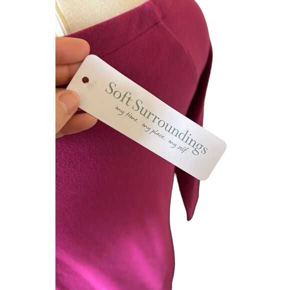 SOFT SURROUNDINGS Marla Layered Dress NWT in Dark Fuchsia Sz XS Lagenlook - Picture 7 of 8